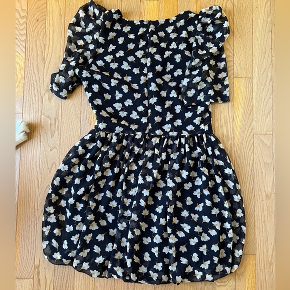 Yellow Floral Mini Tulip Dress - Picture 7 of 7